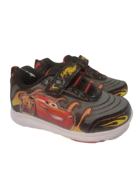 Disney Cars Boy's Lighted Athletic Sneaker, Black/Grey (Toddler, Little Kid)