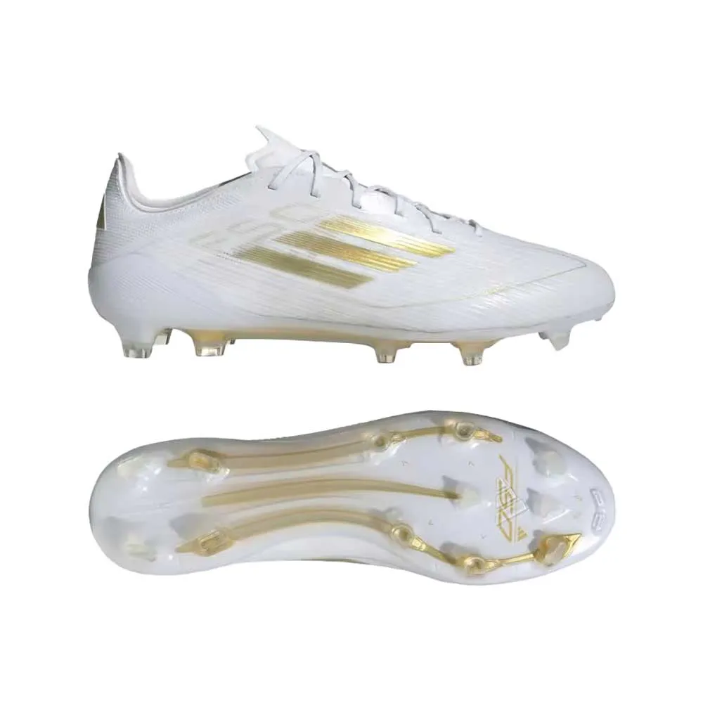 F50 Elite FG Soccer Shoe - Cloud White / Gold Metallic / Cloud White - Regular (D)