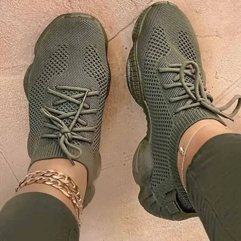 Mesh Vulcanized Sports Shoes With Breathable Platform
