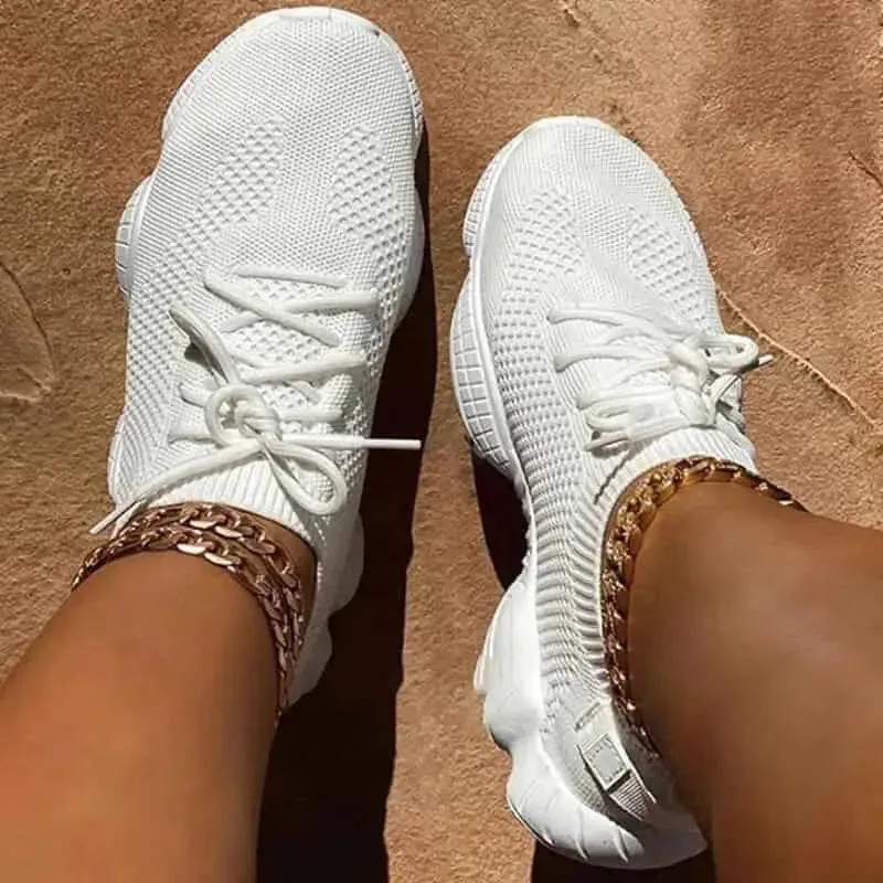 Mesh Vulcanized Sports Shoes With Breathable Platform
