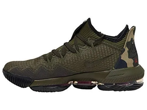 Nike Men's Lebron 16 Low Cargo Khaki/Black/Neutral Olive Synthetic Basketball Shoes 11.5 M US