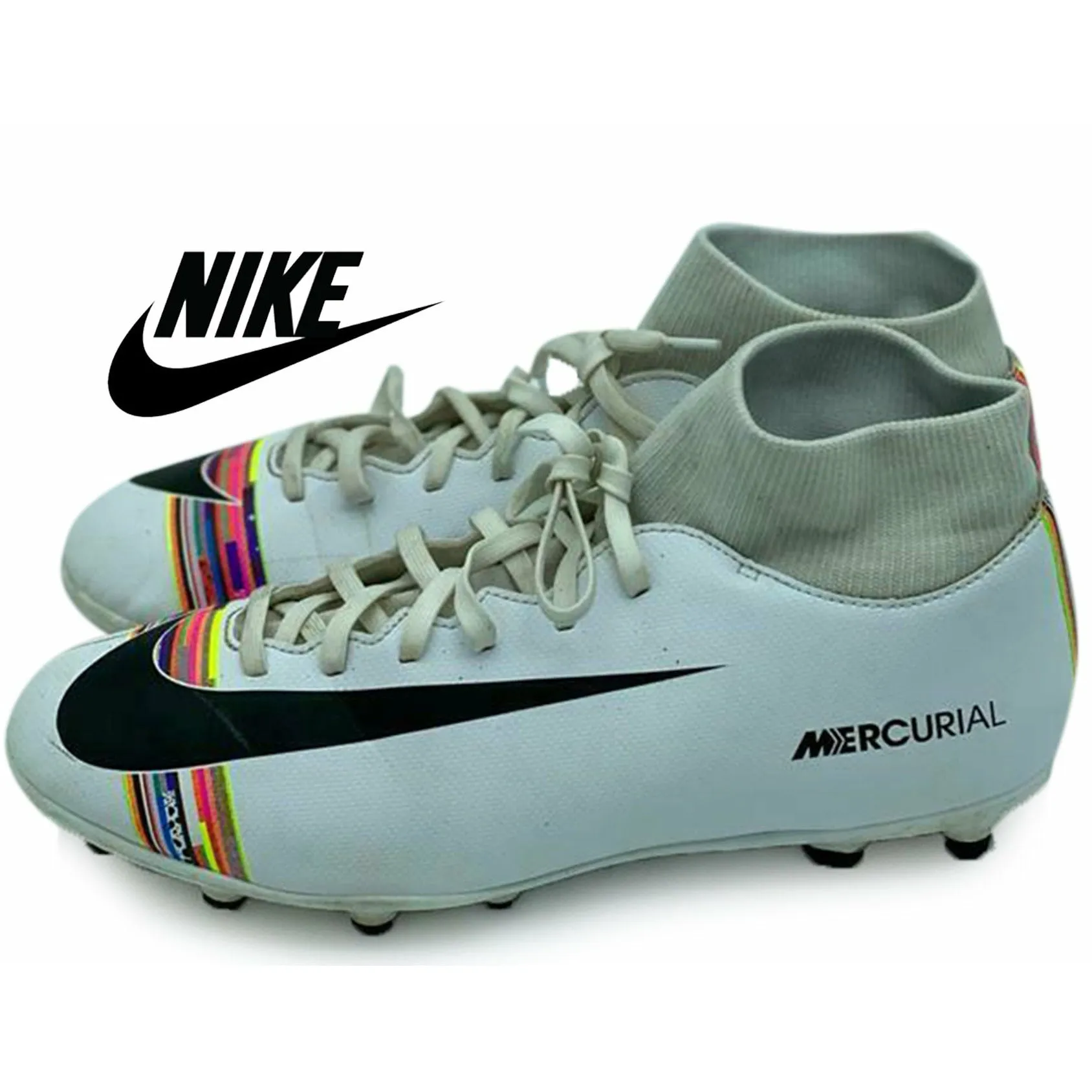 Nike Mercurial Superfly 6 Elite TF Size 10 White Soccer Turf