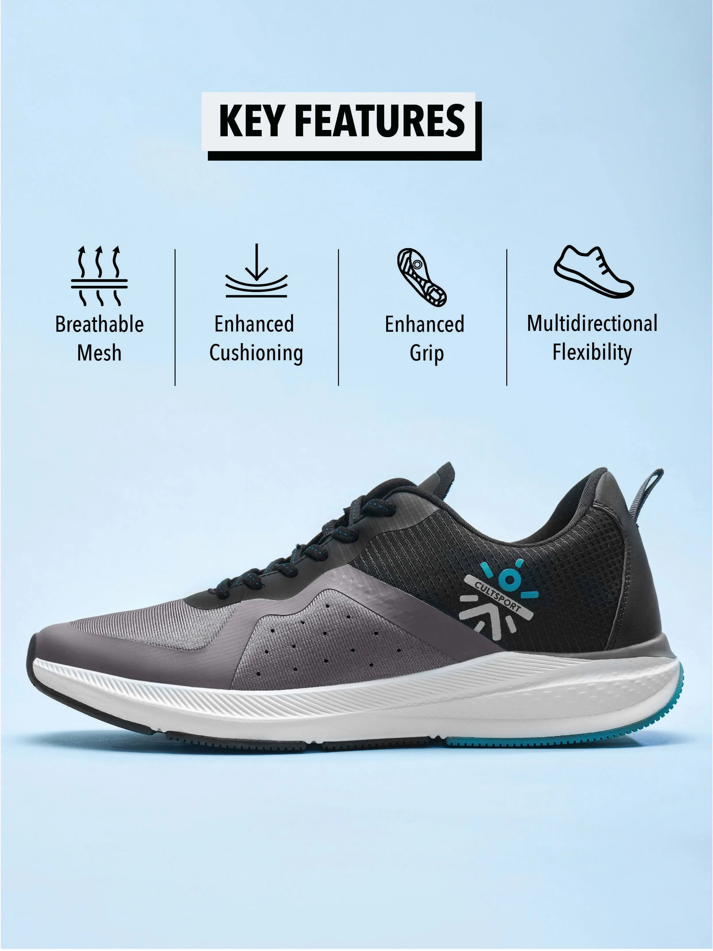 Speedster Men Running Shoes - Grey
