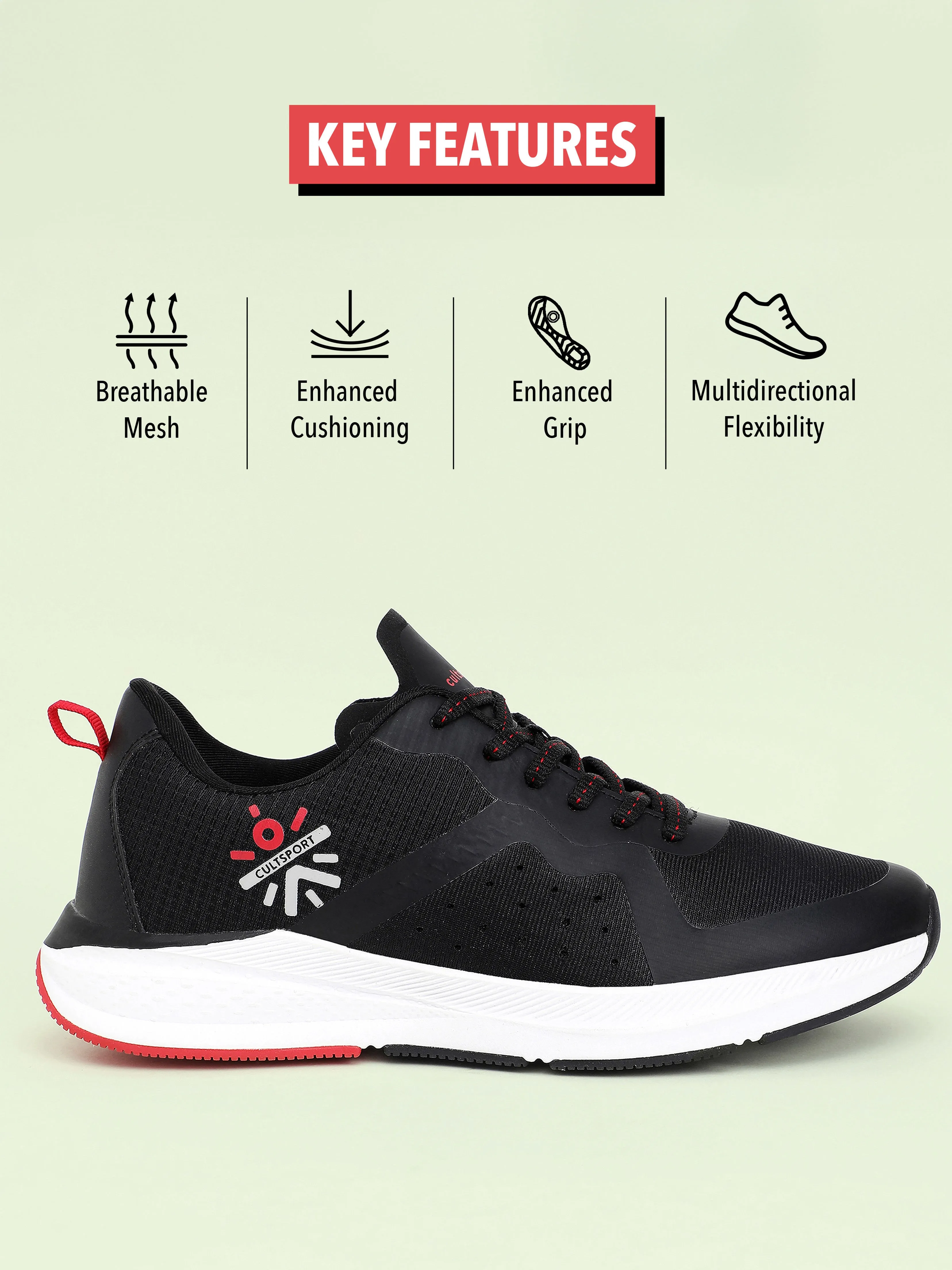 Speedster Women Running Shoes - Black/Red
